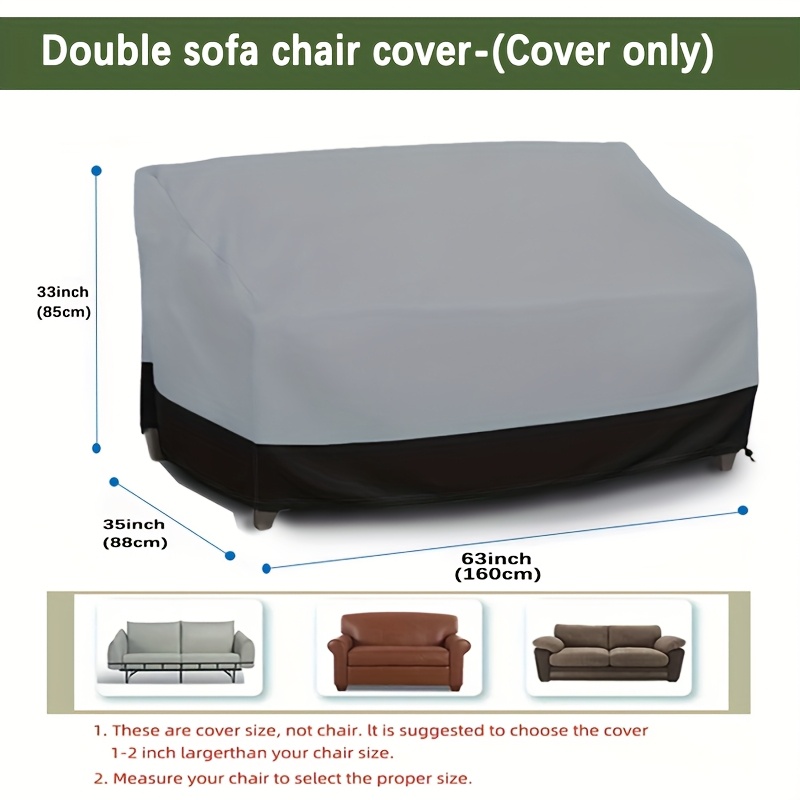 Outdoor Furniture Paint - Szary pokrowiec na 3-osobową sofę, pokrowiec