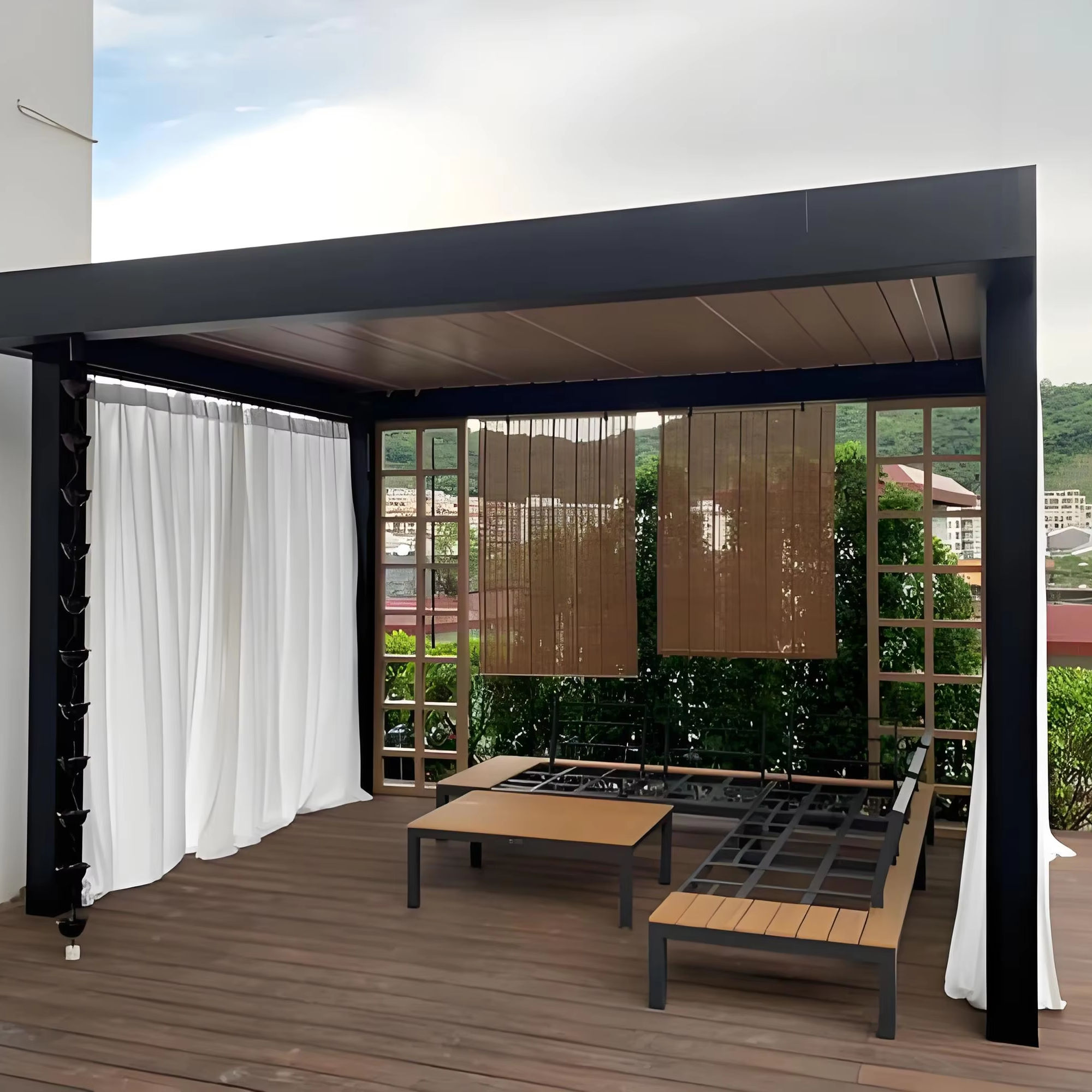 Pergola prostokątna ze stopu a – Outdoor Furniture Aluminum recenzja i cena